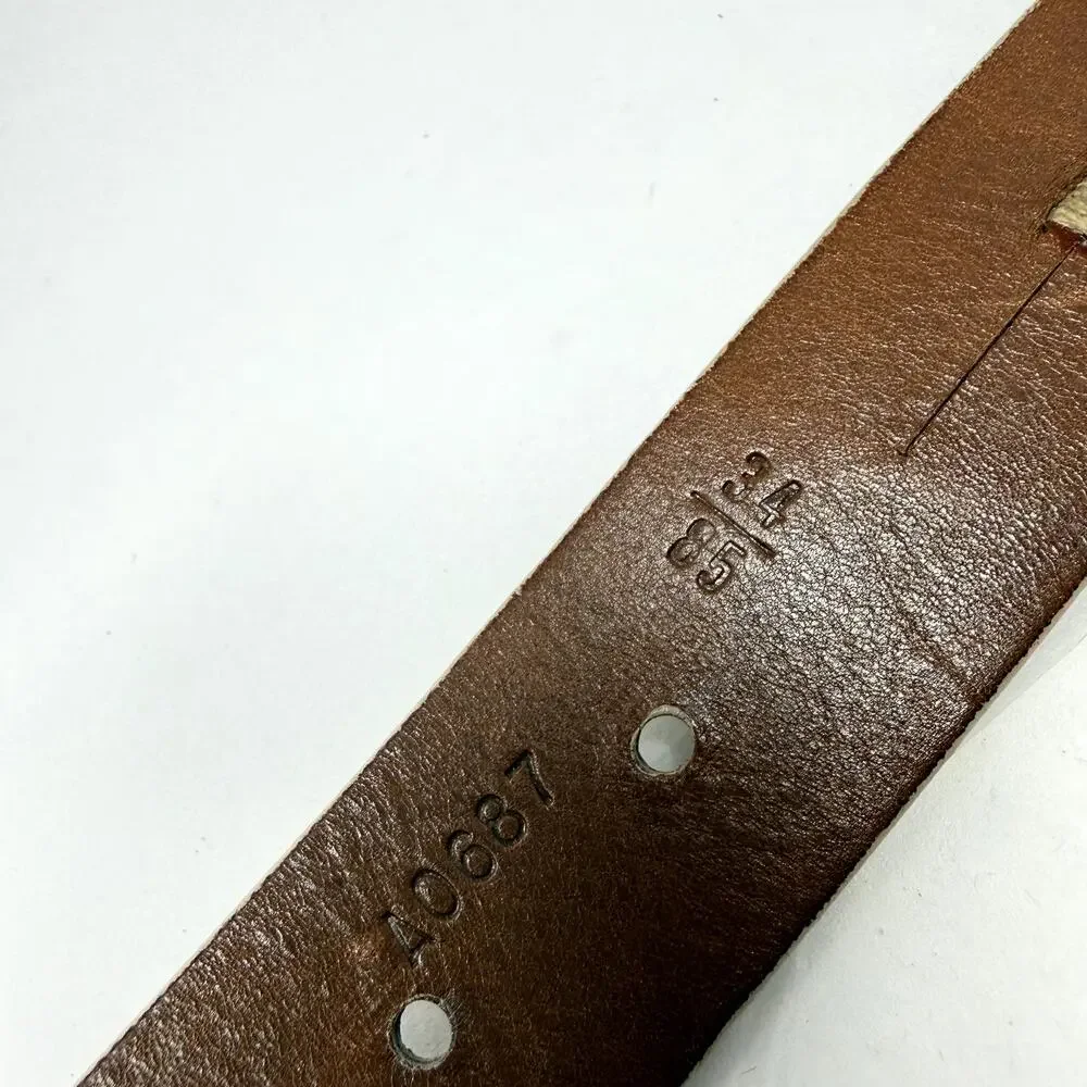 Cole Haan England Suede Leather Belt Tan Solid Brass Buckle 34 NWOT Rare